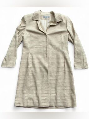 Quiet Luxury Retro Glam Cream-Colored Duster Trench Coat